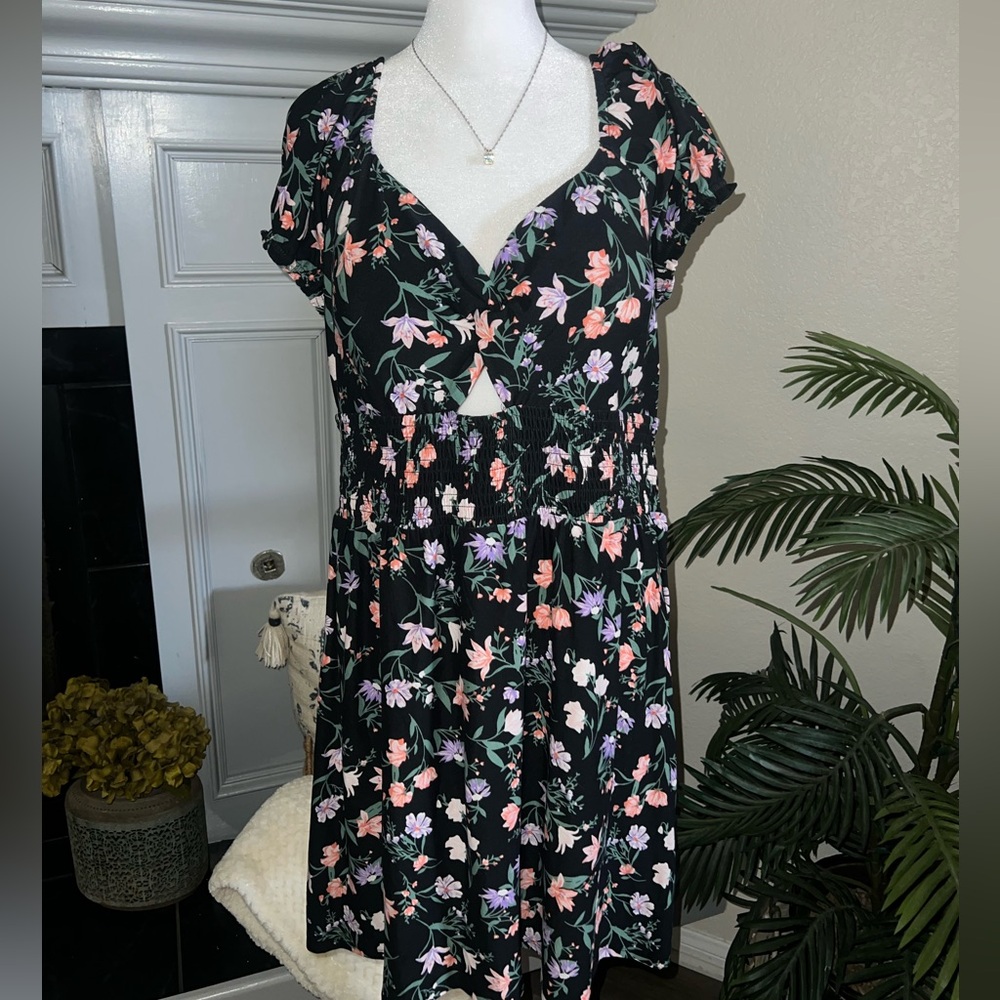 NWT No Boundaries Pink and White Flutter Sleeve Sundress XXL